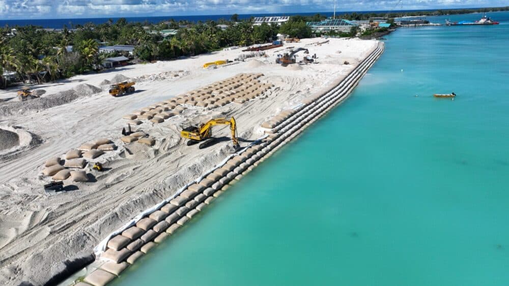 Land reclamation in Funafuti, Tuvalu